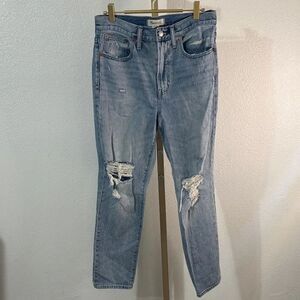 Madewell The Perfect Vintage Jean Distressed Light Wash Size 27